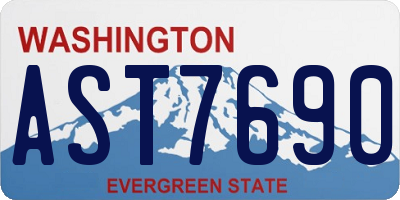 WA license plate AST7690