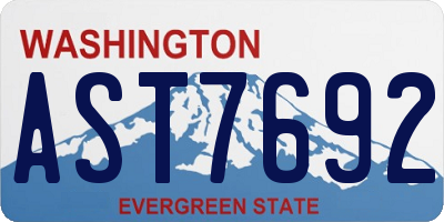 WA license plate AST7692