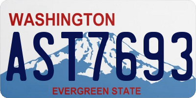 WA license plate AST7693