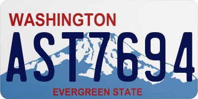WA license plate AST7694