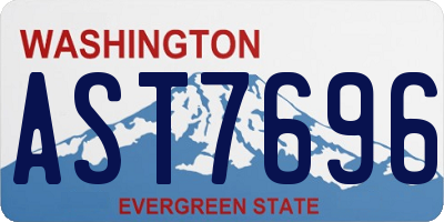WA license plate AST7696