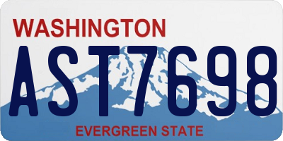 WA license plate AST7698