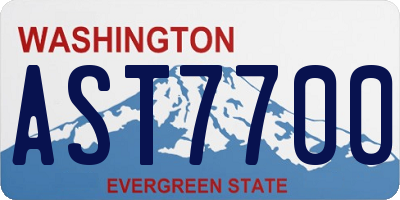 WA license plate AST7700