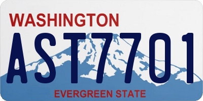 WA license plate AST7701