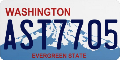 WA license plate AST7705