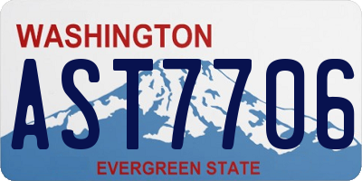WA license plate AST7706