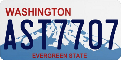 WA license plate AST7707