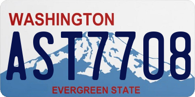 WA license plate AST7708