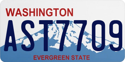 WA license plate AST7709