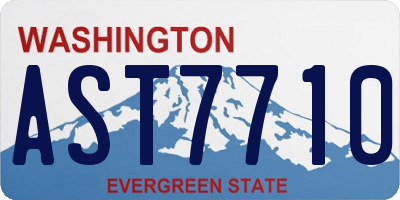 WA license plate AST7710