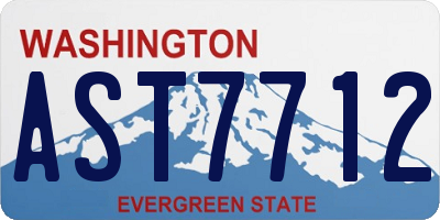 WA license plate AST7712