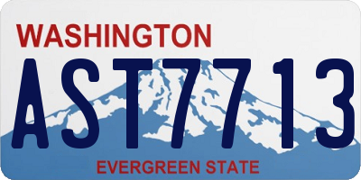 WA license plate AST7713