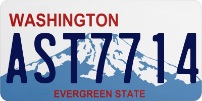 WA license plate AST7714