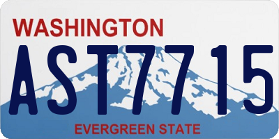WA license plate AST7715