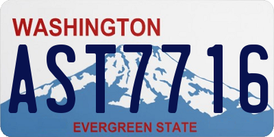 WA license plate AST7716