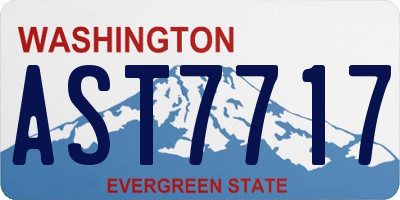 WA license plate AST7717