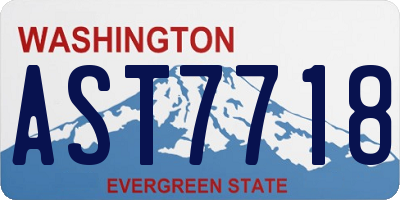 WA license plate AST7718
