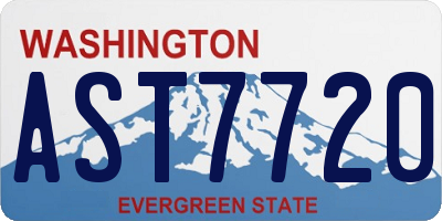 WA license plate AST7720