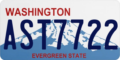 WA license plate AST7722