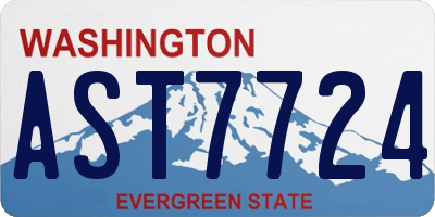 WA license plate AST7724