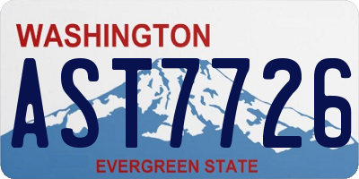 WA license plate AST7726