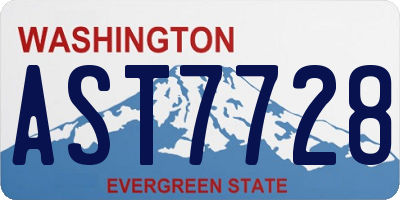WA license plate AST7728