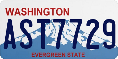WA license plate AST7729
