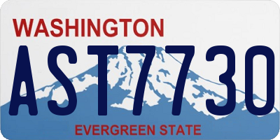 WA license plate AST7730