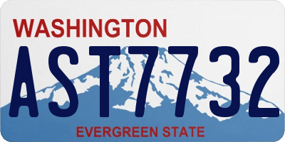 WA license plate AST7732