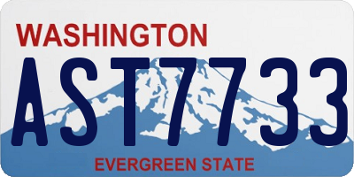 WA license plate AST7733