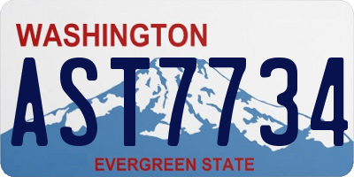 WA license plate AST7734