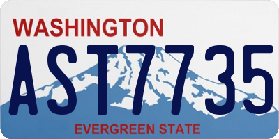 WA license plate AST7735