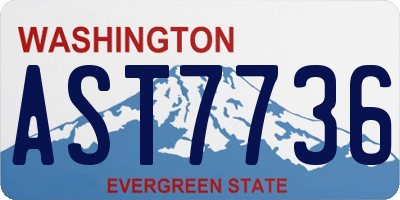 WA license plate AST7736