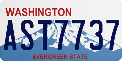 WA license plate AST7737