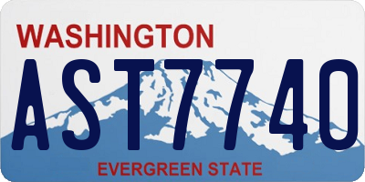 WA license plate AST7740