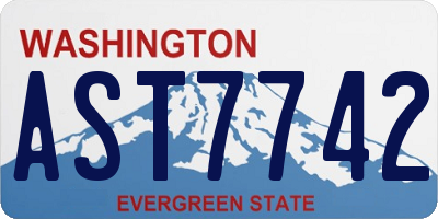 WA license plate AST7742