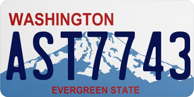 WA license plate AST7743