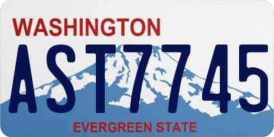 WA license plate AST7745