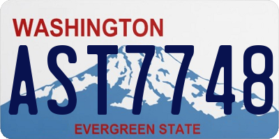 WA license plate AST7748