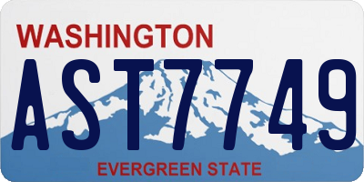 WA license plate AST7749