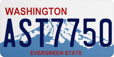 WA license plate AST7750