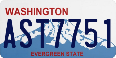 WA license plate AST7751