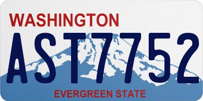 WA license plate AST7752