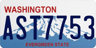 WA license plate AST7753
