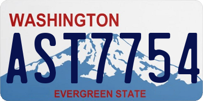 WA license plate AST7754