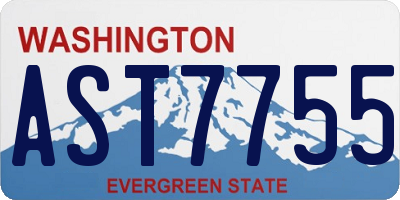 WA license plate AST7755