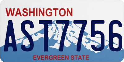 WA license plate AST7756