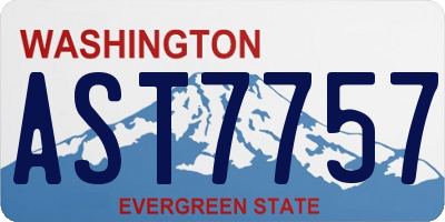WA license plate AST7757
