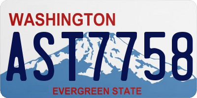 WA license plate AST7758