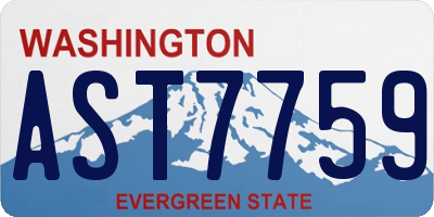 WA license plate AST7759